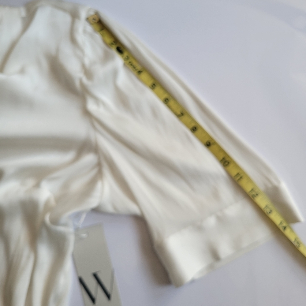 Worthington White Button Down Shirt with Boxy Fit and Mandarin Collar - Picture 8 of 11